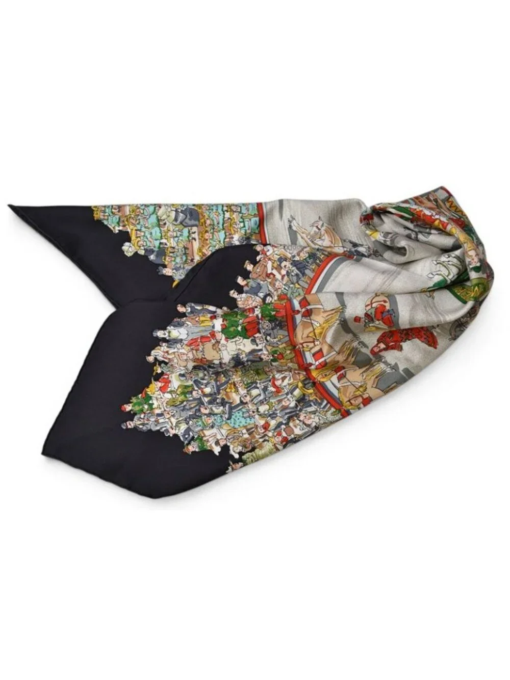 ★SOLD★ Hermes Scarf Carre 90 Cirque Molier Silk 100% Black Multi - Picture 3 of 8